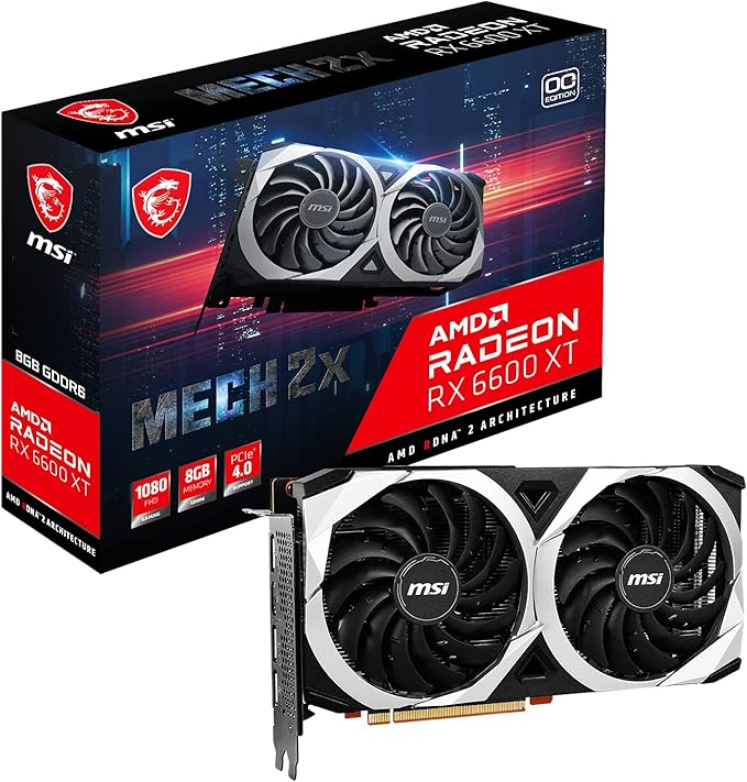 MSI Radeon RX 6600 XT Mech 2x 8G OC Graphics Card