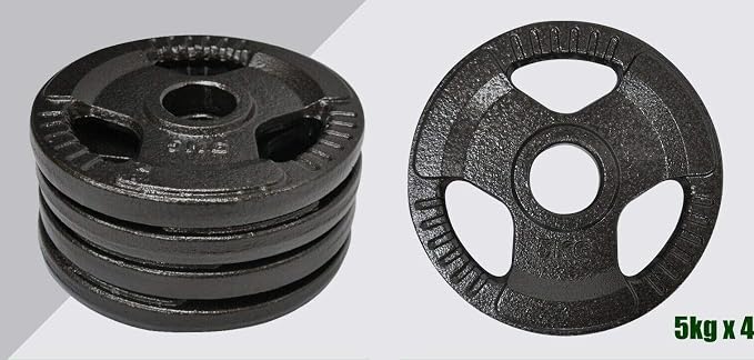 Total 20kg Olympic Cast Iron Weight Plate - 5kg x 4 - Energetics Home Gym