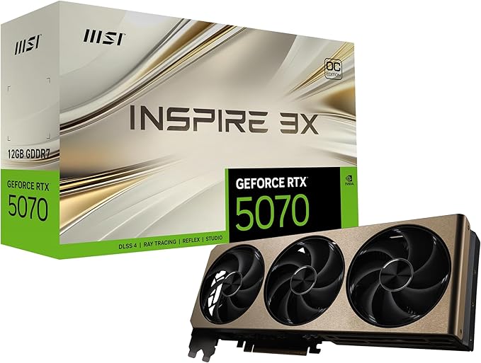 MSI GeForce RTX 5070 12G Inspire 3x OC Graphics Card