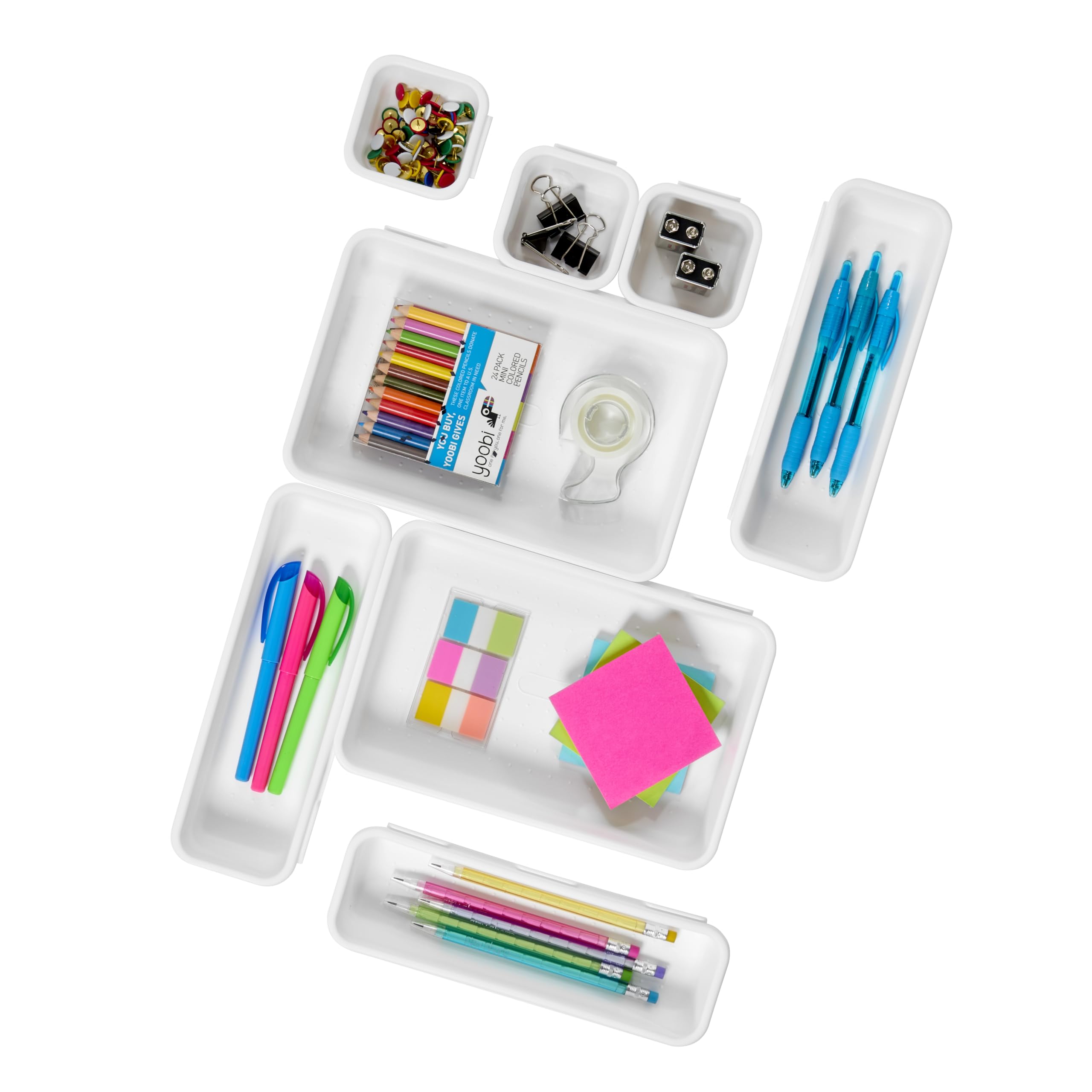 Madesmart 8 Piece Small Bin Multi- Pack - White