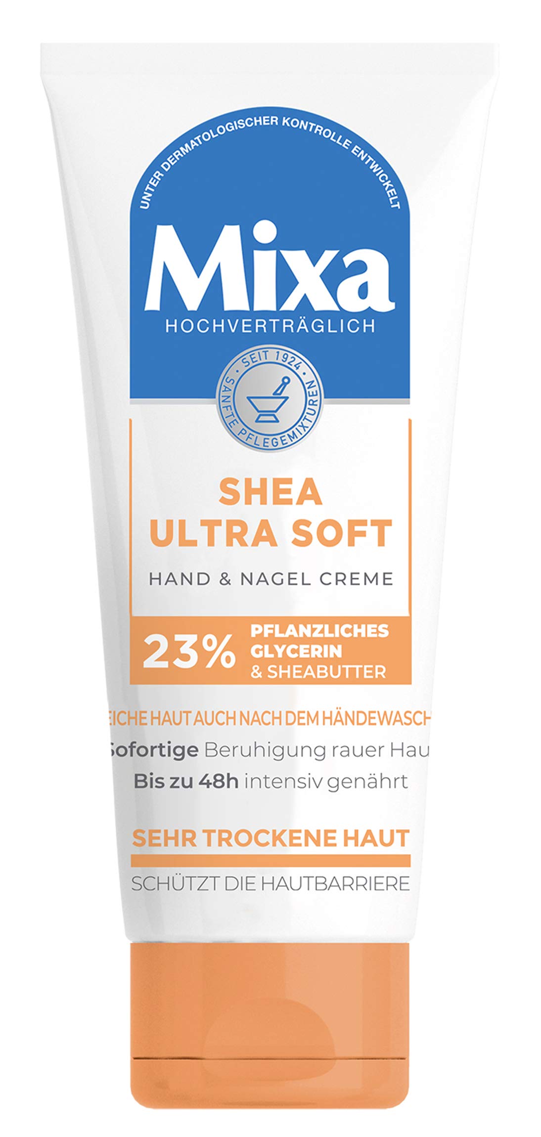 Mixa Shea Ultra Soft Hand & Nail Cream - Nourishing Hand Balm for Dry, Cracked and Rough Hands, Protection & Intensive Care with Glycerine and Shea 