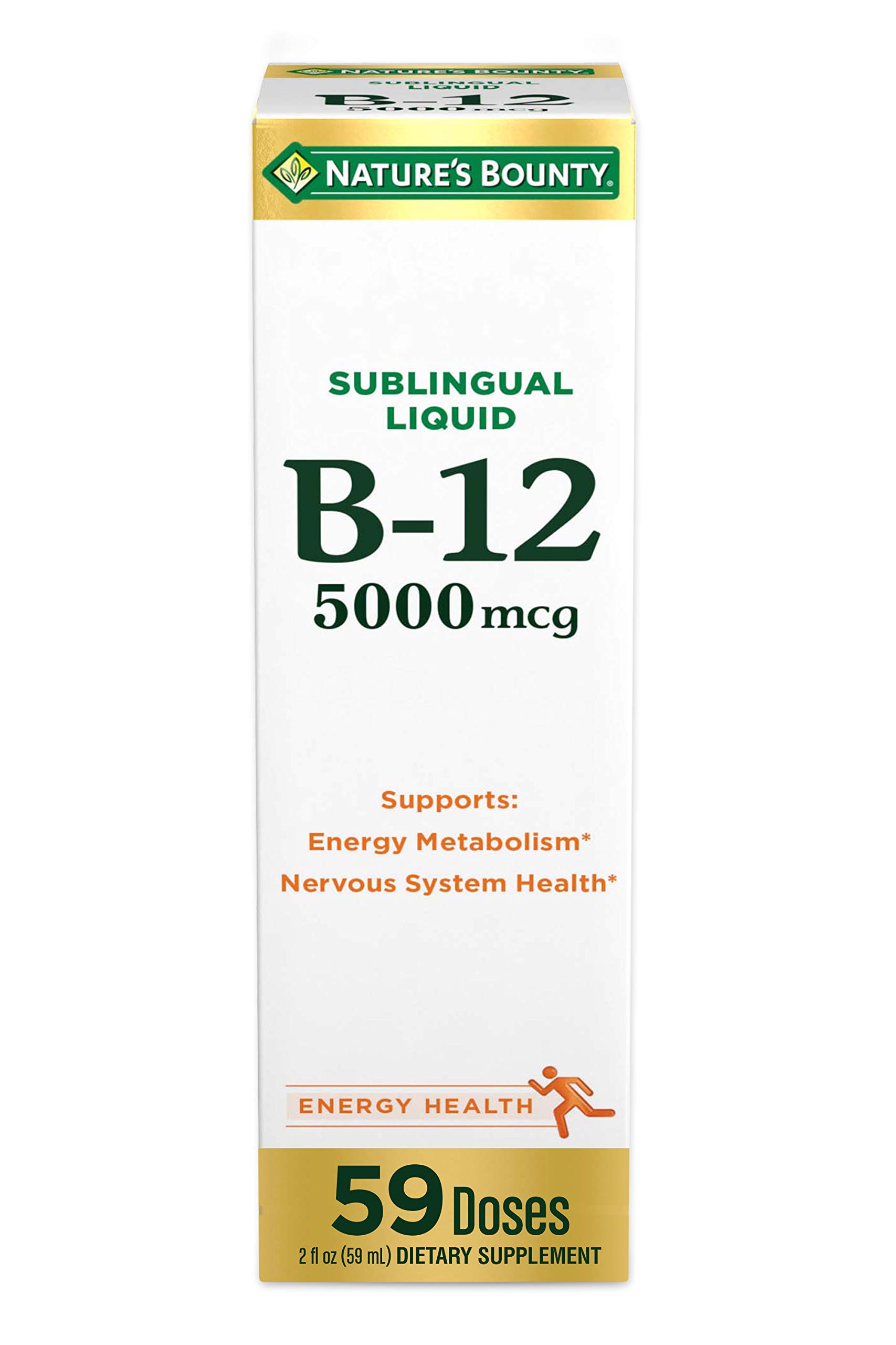 Nature's Bounty Sublingual Liquid Vitamin B12 5000 mcg 2 fl oz (59 ml)