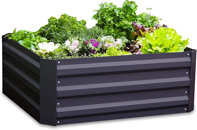 Greenlife Square Raised Garden Bed 850 x 850 x 300mm - Charcoal