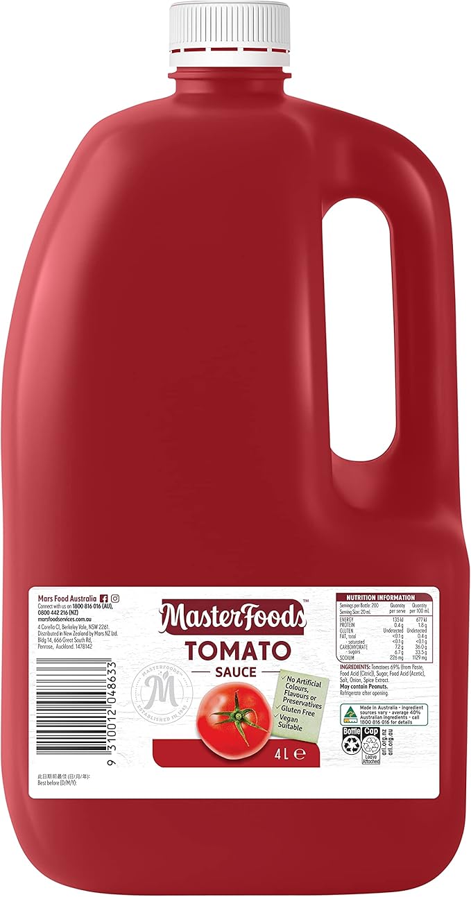 Masterfoods Tomato Sauce 4L