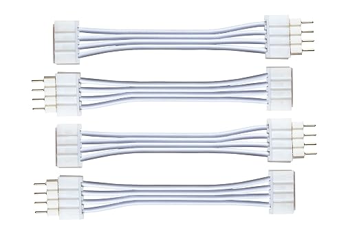 Litcessory Flexible Corner Connector/Extension Cable For LIFX Z Lightstrips (50mm, 4 Pack, White)