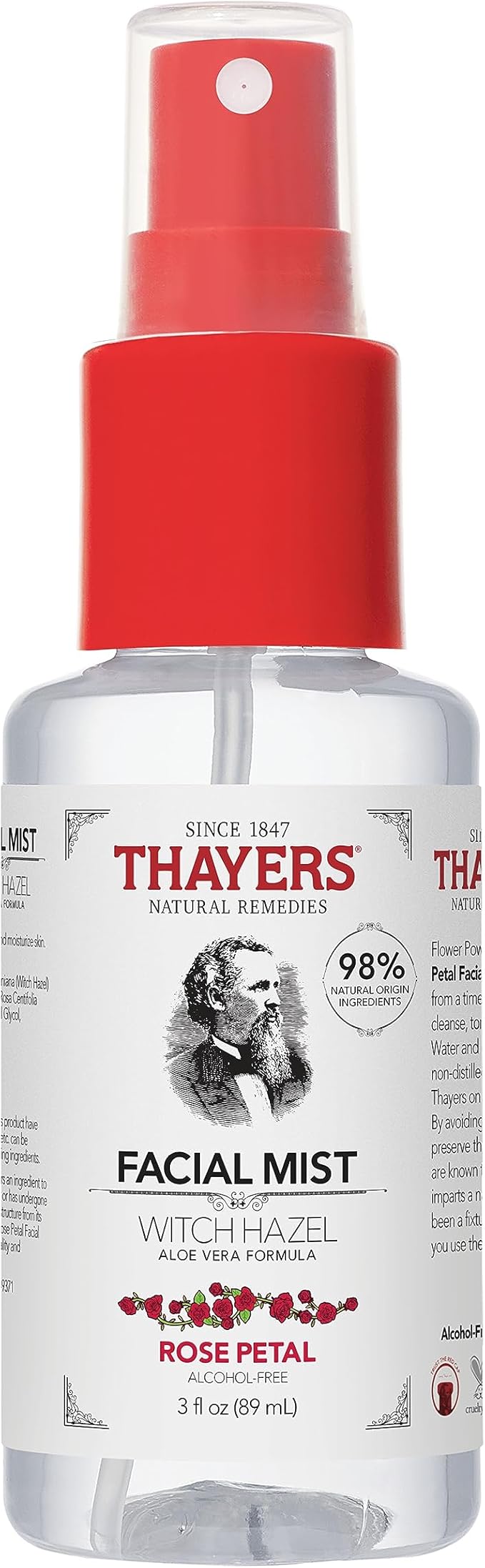Thayers Alcohol-Free Rose Petal Witch Hazel Facial Mist Toner - 3oz