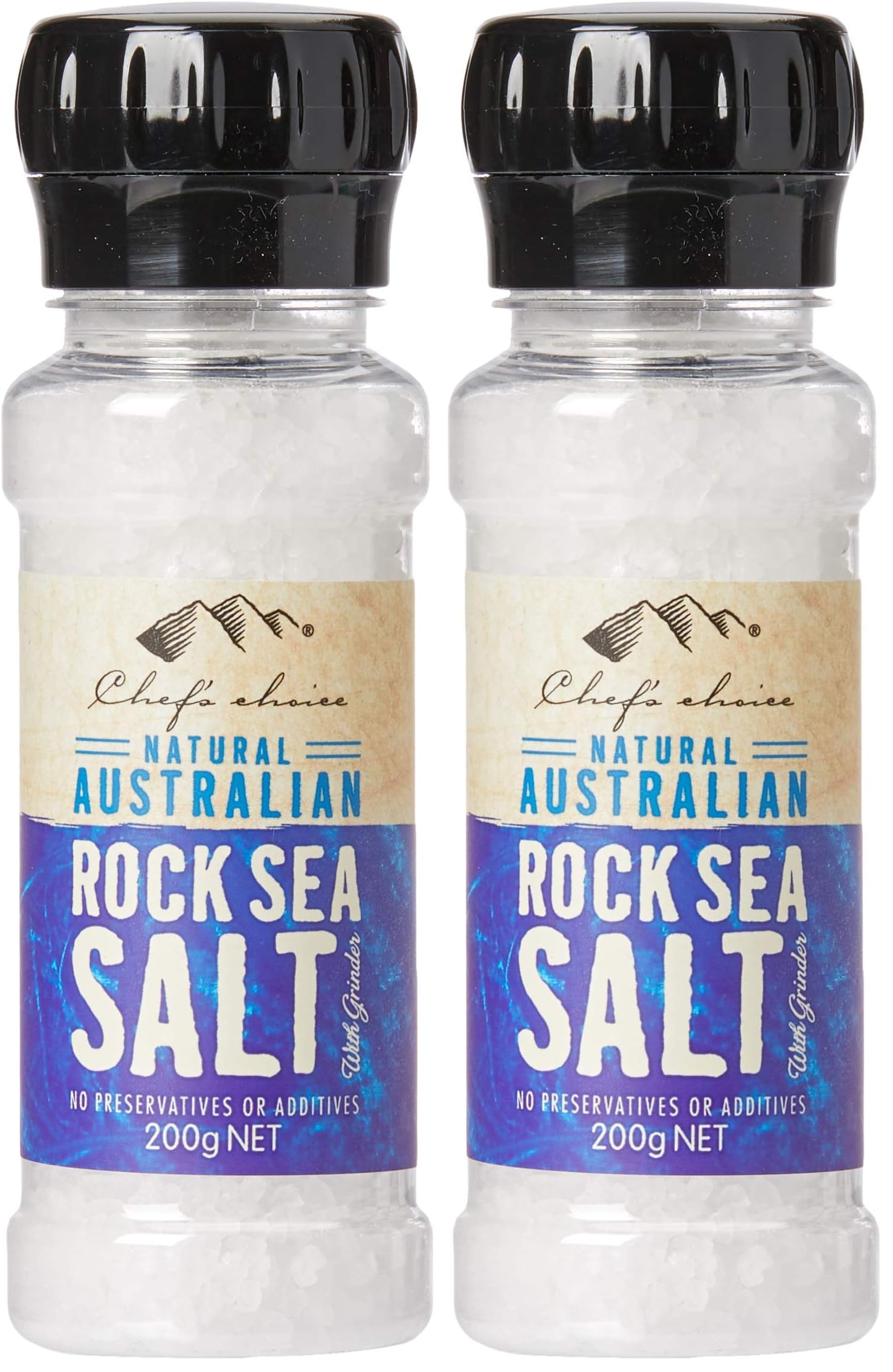 Chef's Choice Natural Australian Rock Sea Salt With Grinder 200g