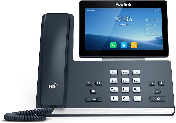 Yealink T58W-C 16 Line IP HD Android Phone with HD Camera, 7' Colour Touch Screen, HD Voice, Dual Gig Ports, Built-in Bluetooth& WiFi, USB 2.0