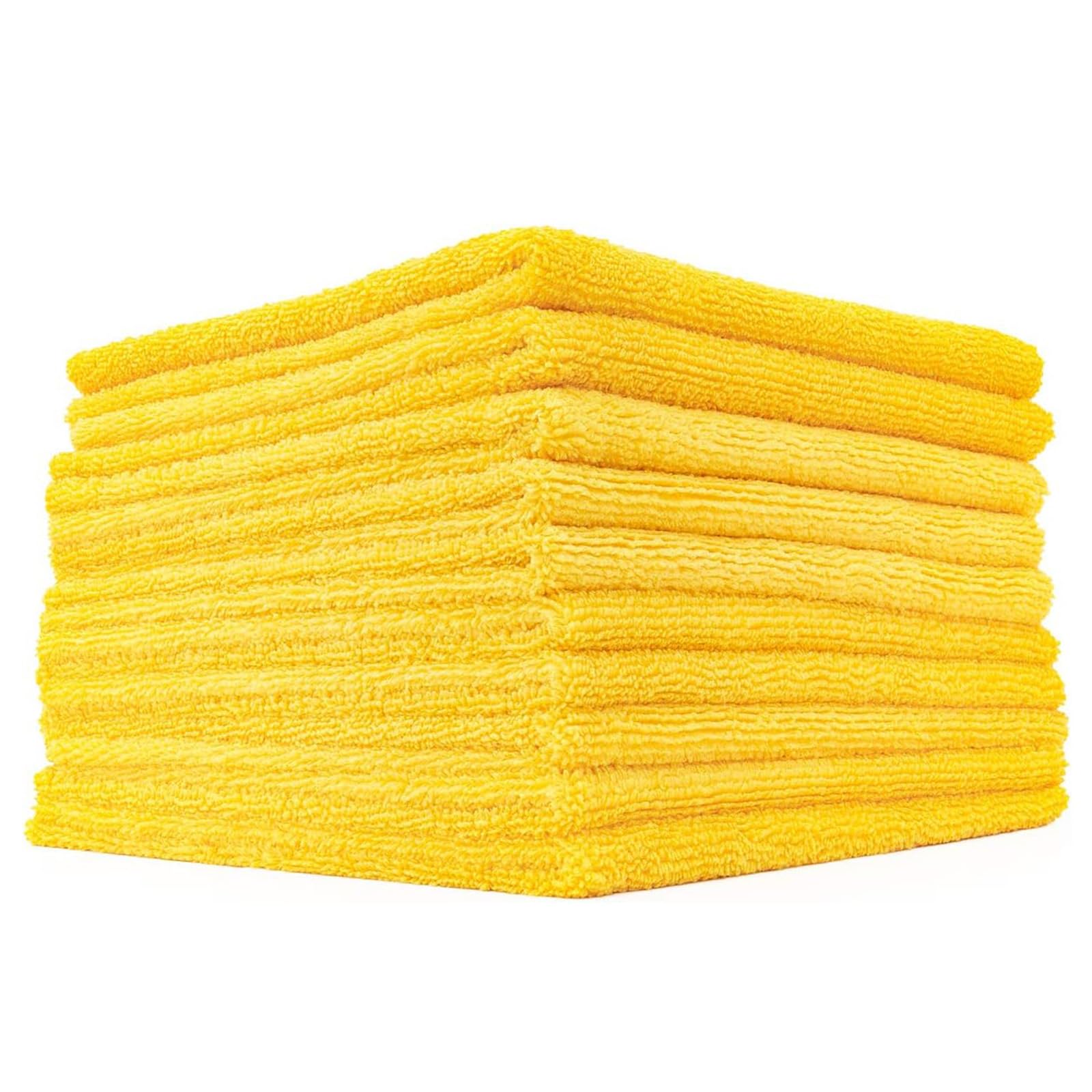 (10-pack) The Rag Company 16 in. x 16 in. Professional Edgeless 365 GSM Premium 70/30 Blend Microfiber Polishing Wax Removal and Auto Detailing