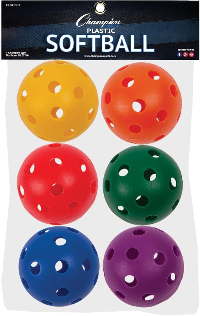 Champion Sports Chsplsbset Plastic Balls Softball Size 6 Set, Price/ST