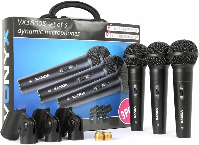 Vonyx VX1800S Dynamic Microphone Set