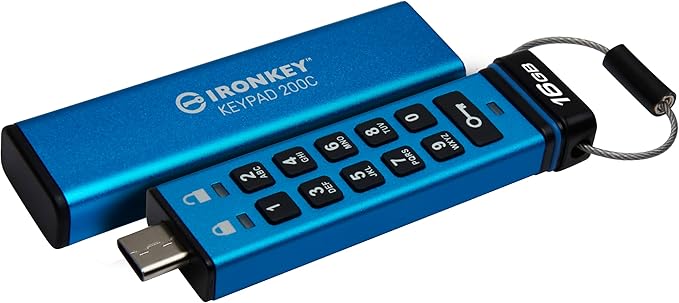 Kingston IronKey Keypad 200C Hardware-Encrypted 32GB USB-C Flash Drive