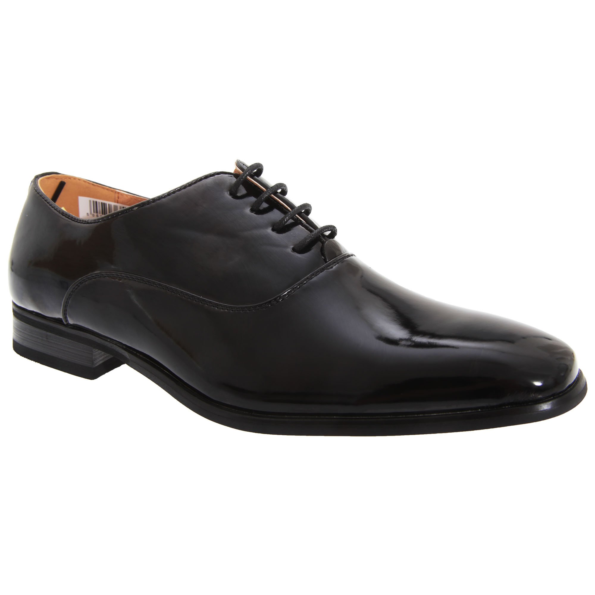 Goor Mens Patent PU with Leather Lining Lace-Up Oxford Tie Dress Shoes Black Patent 13 UK