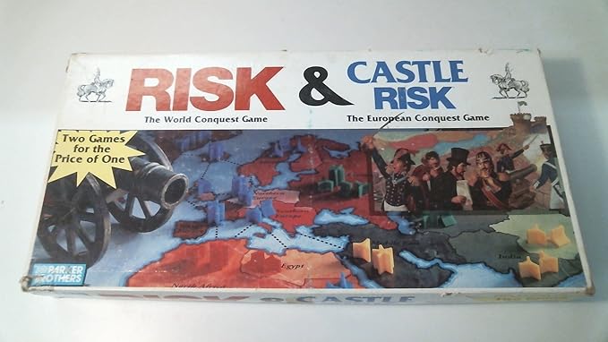 Risk / Castle Risk Board Game 2 Board Games in 1
