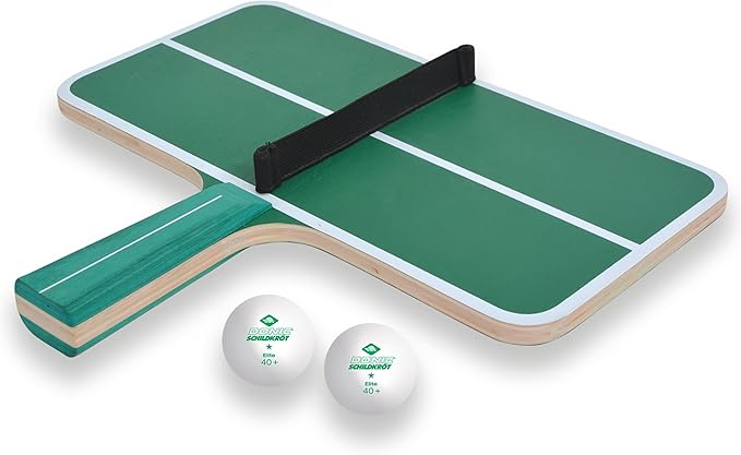 Schildkröt Ping Pong Challenge 788459 Table Tennis Set, 1 Bat in The Shape of A Small Table Tennis Table With Net Set, 2 Balls, Skill Game For Young