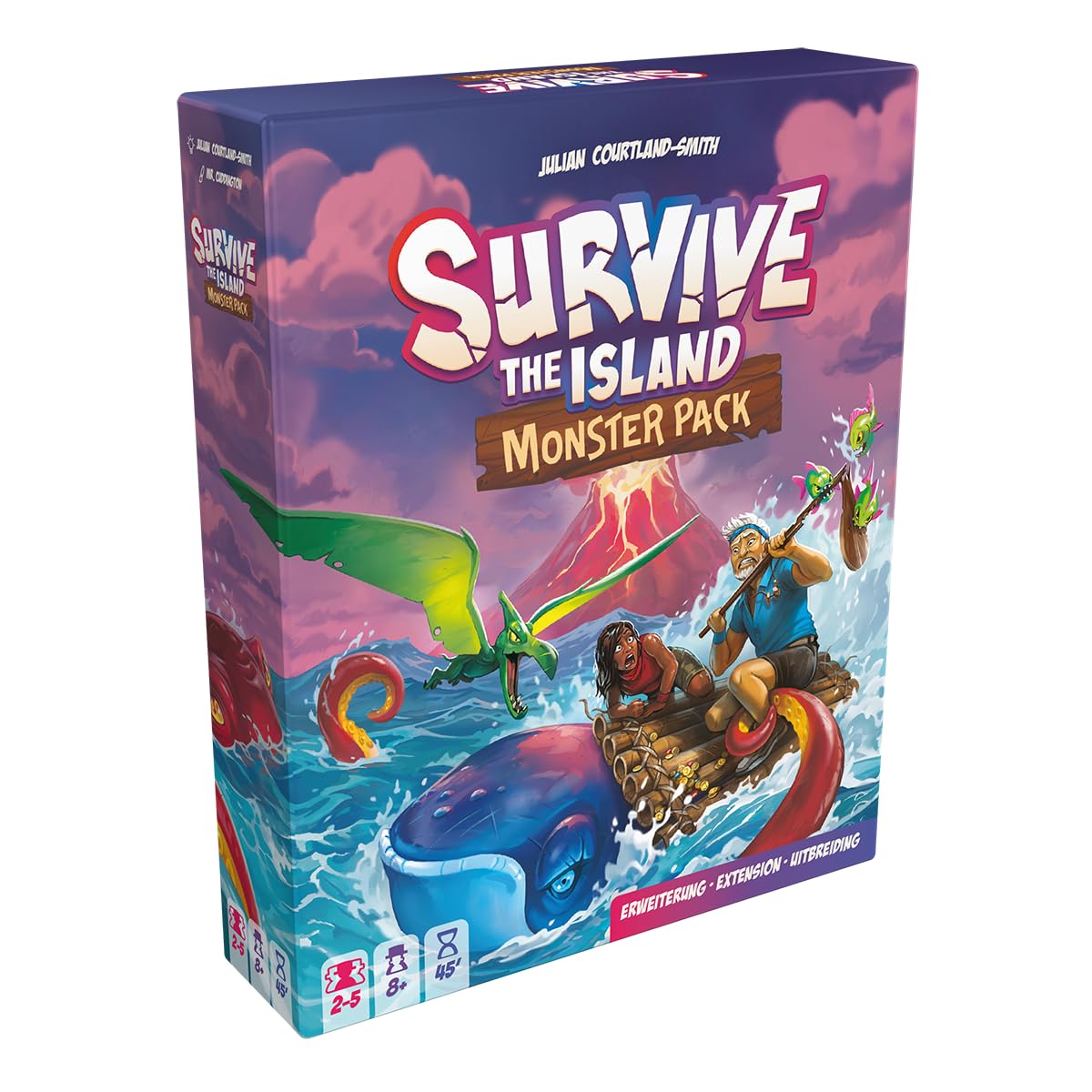 Zygomatic, Survive The Island Monster Pack, Expansion, Family Game, Board Game, 2-5 Players, from 8 Years, 45 Minutes, German, Multilingual