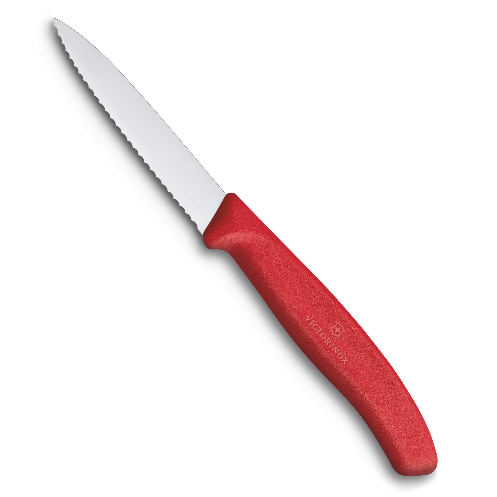 Victorinox - Paring Knife,8cm Pointed Tip,Wavy Edge,Classic,Red