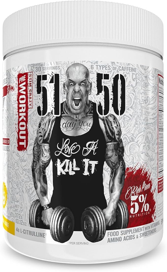 Rich Piana 5% Nutrition 5150 Stim Crazy Pre Workout Tropical Rage