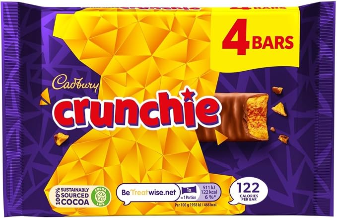 Cadbury Crunchie 4 Chocolate bar 104.4g