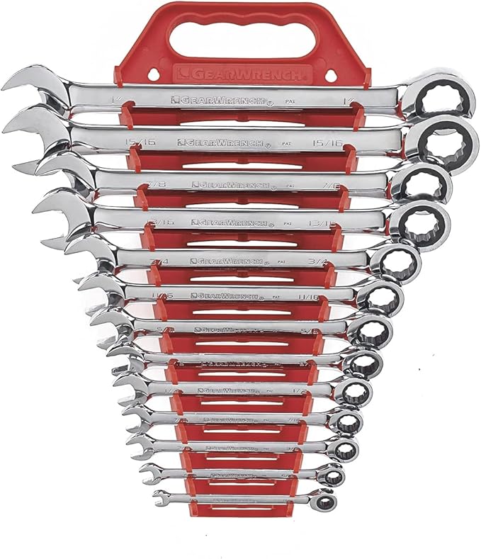 GearWrench Wrench Set 13 Piece 12Pt SAE Combination Ratcheting 9312