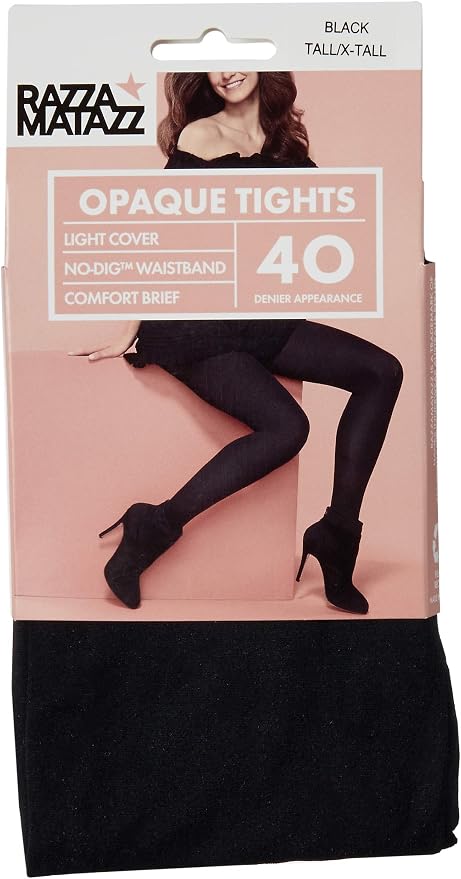 Razzamatazz Elastane Opaque Tights Black 40 Denier Average-Talls