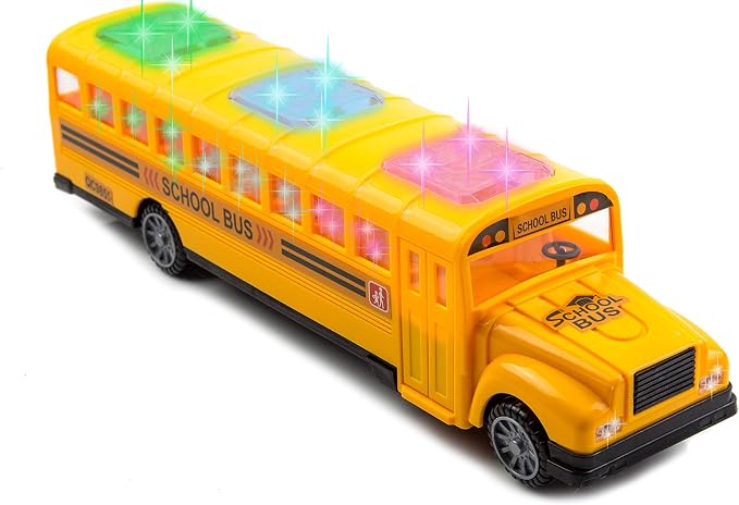 Toysery Playtime Bus School Bus Toy with Beautiful Attractive Flashing Lights and Sounds , Bump and Go Action