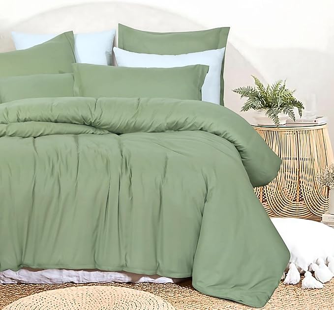 Amsons Super King Quilt Cover Set - Light Sage