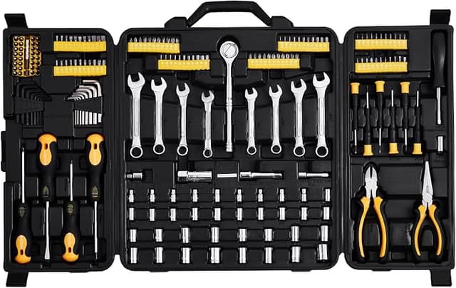 VEVOR 221-Piece Mechanics Tool Set 1/4" and 3/8" Drive Sockets SAE and Metric