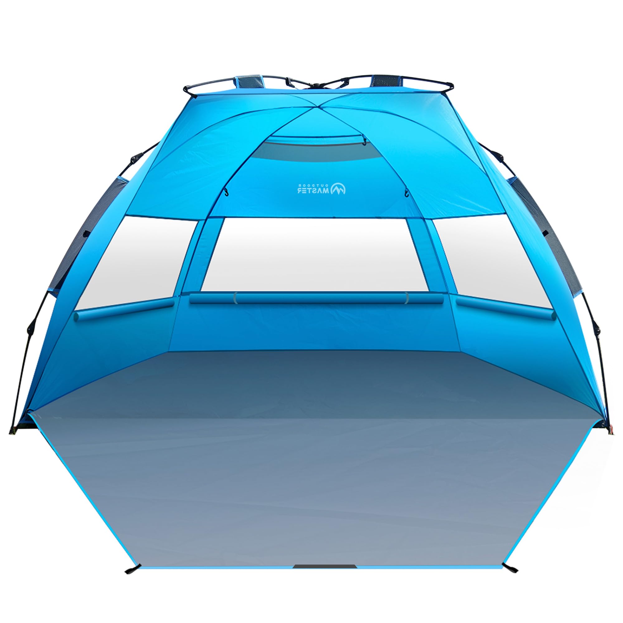 OutdoorMaster Beach Tent for 3-4 Person - Easy Setup and Portable Beach Shade Sun Shelter Canopy with UPF 50+ UV Protection Removable Skylight Family