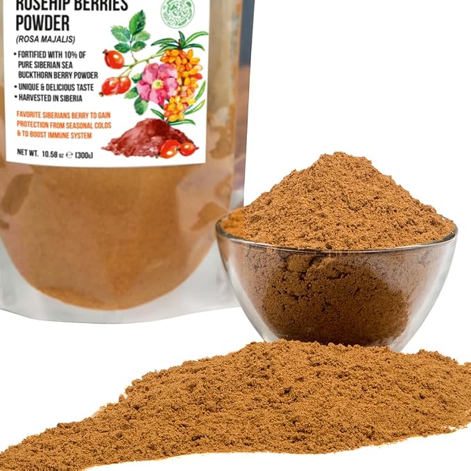 Ground Siberian Rose Hips Powder 300g (10.58 oz) - Rosehips Herbal Tea Flour