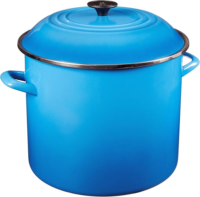 Le Creuset N5100-2859 Enamel Over Steel Stockpot, 16-Quart, Marseille