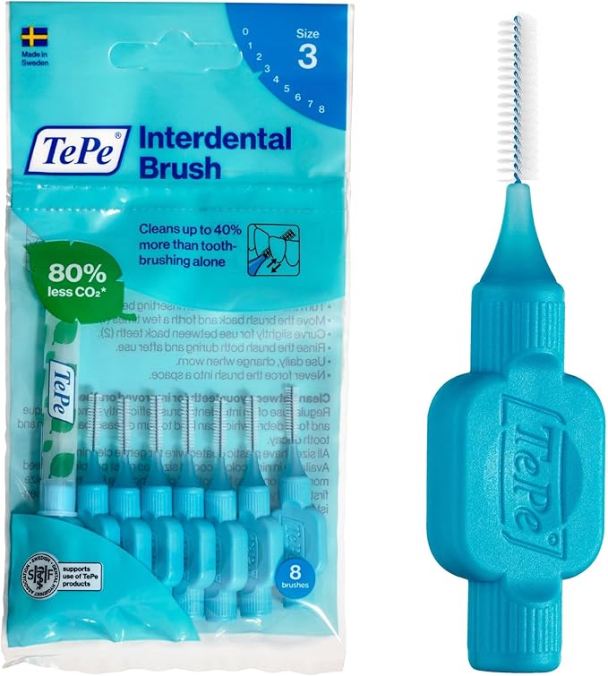 TePe Interdental Brush, Blue 0.6mm (8 Pieces/Packet)