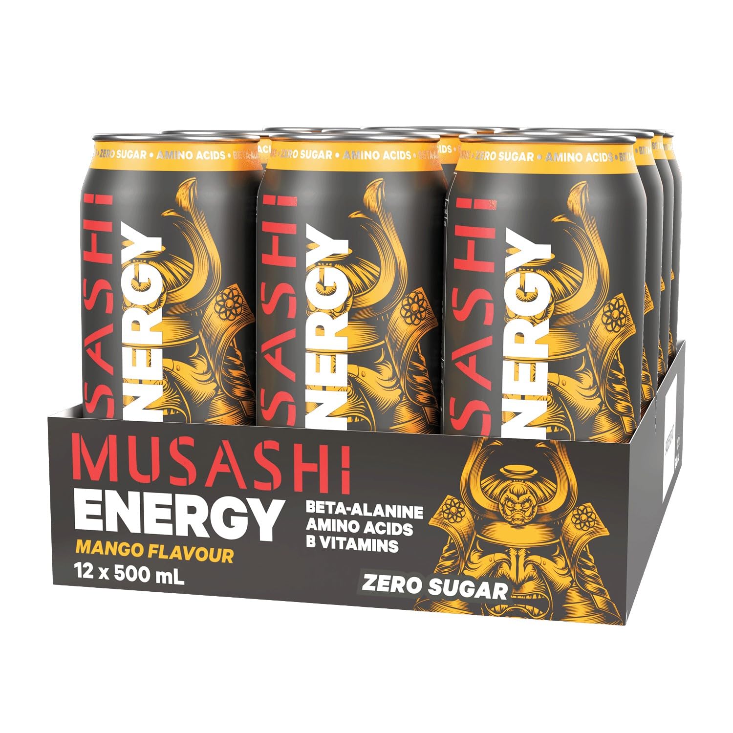 Musashi Energy Drink 500ml 12Pack Mango, Energy Drinks