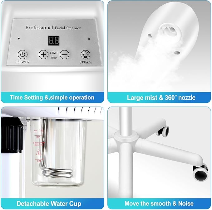 Facial Steamer Professional Ozone Face Sauna Spa Deep Skin Cleansing Hot Steam - AfterPay & zipPay Available