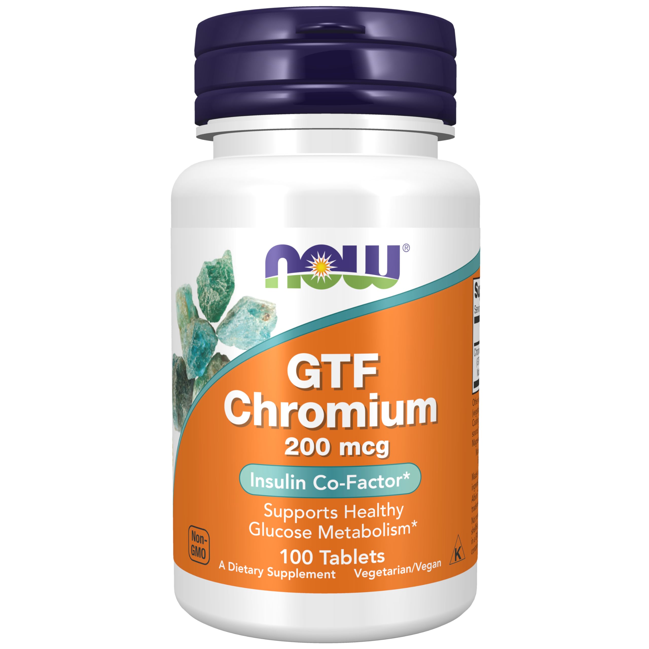 Now Foods, GTF Chromium 200 mcg Yeast Free - 100 Tablets