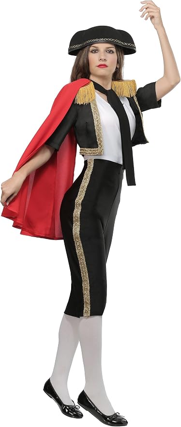 Magnificent Matador Costume For Women | Adult | Womens | Black/Orange/Red | M | Fun Costumes