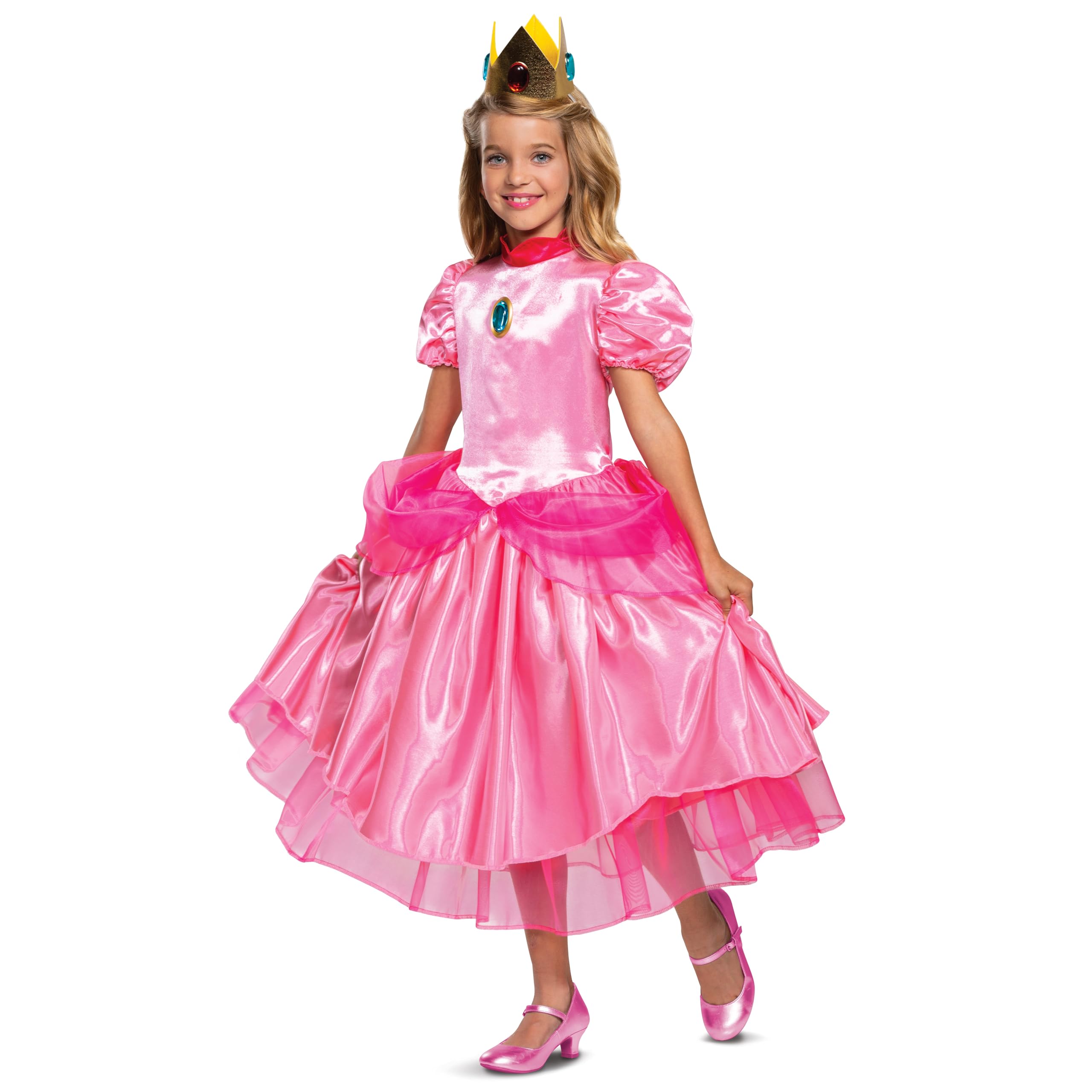 Super Mario Brothers Princess Peach Deluxe Girls Costume