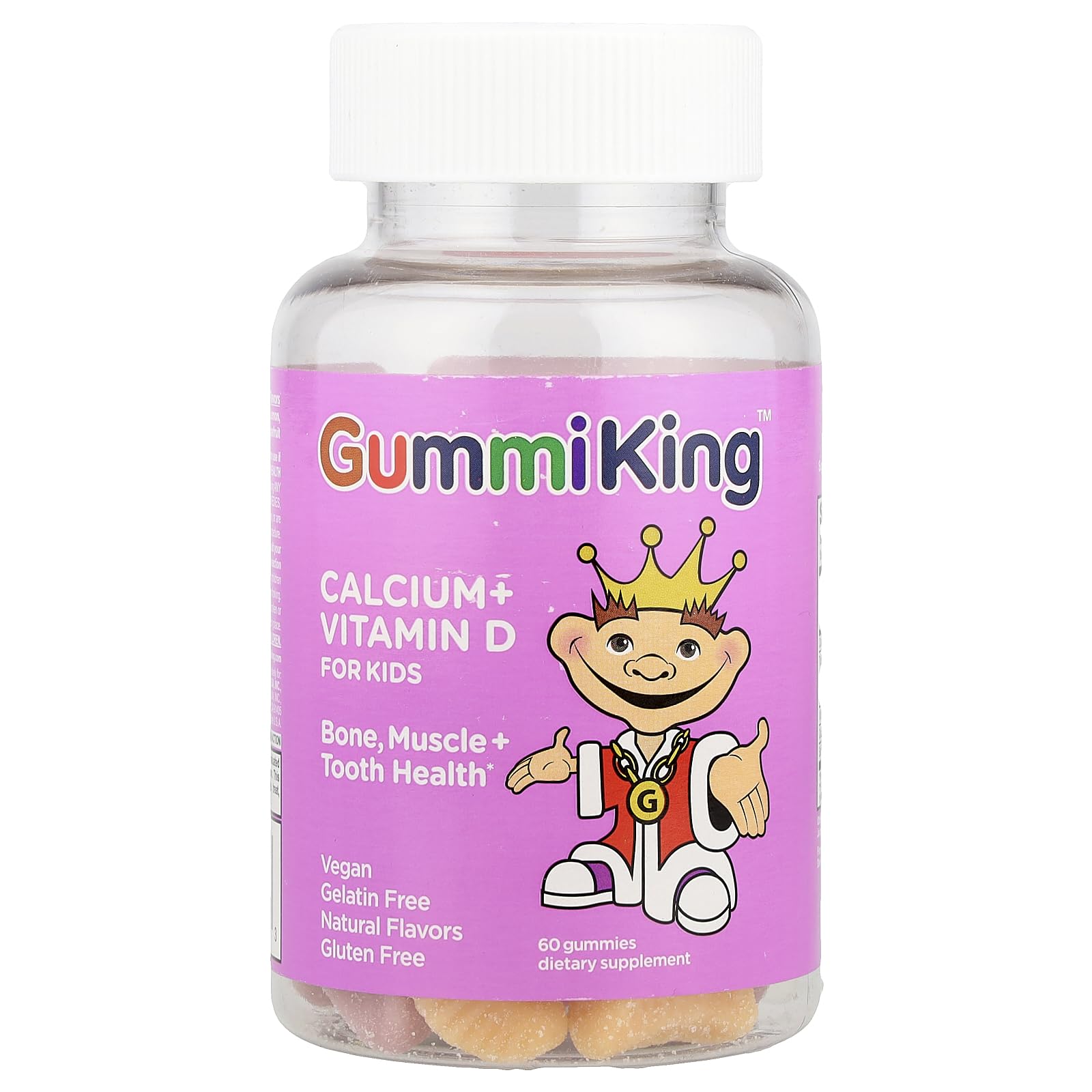 GummiKing Calcium + Vitamin D for Kids 60 Gummies