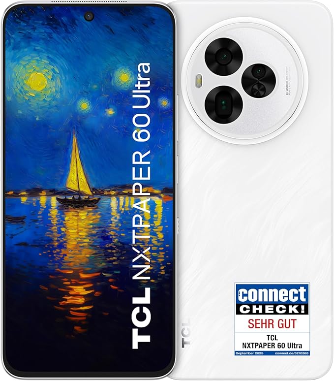 TCL NXTPAPER 60 Ultra 5G Android Smartphone, 7.2 Inch FHD+ 120Hz NXTAPER Display, 12GB RAM + 256GB ROM, Smartphone with Eye Protection, Paper-Like 