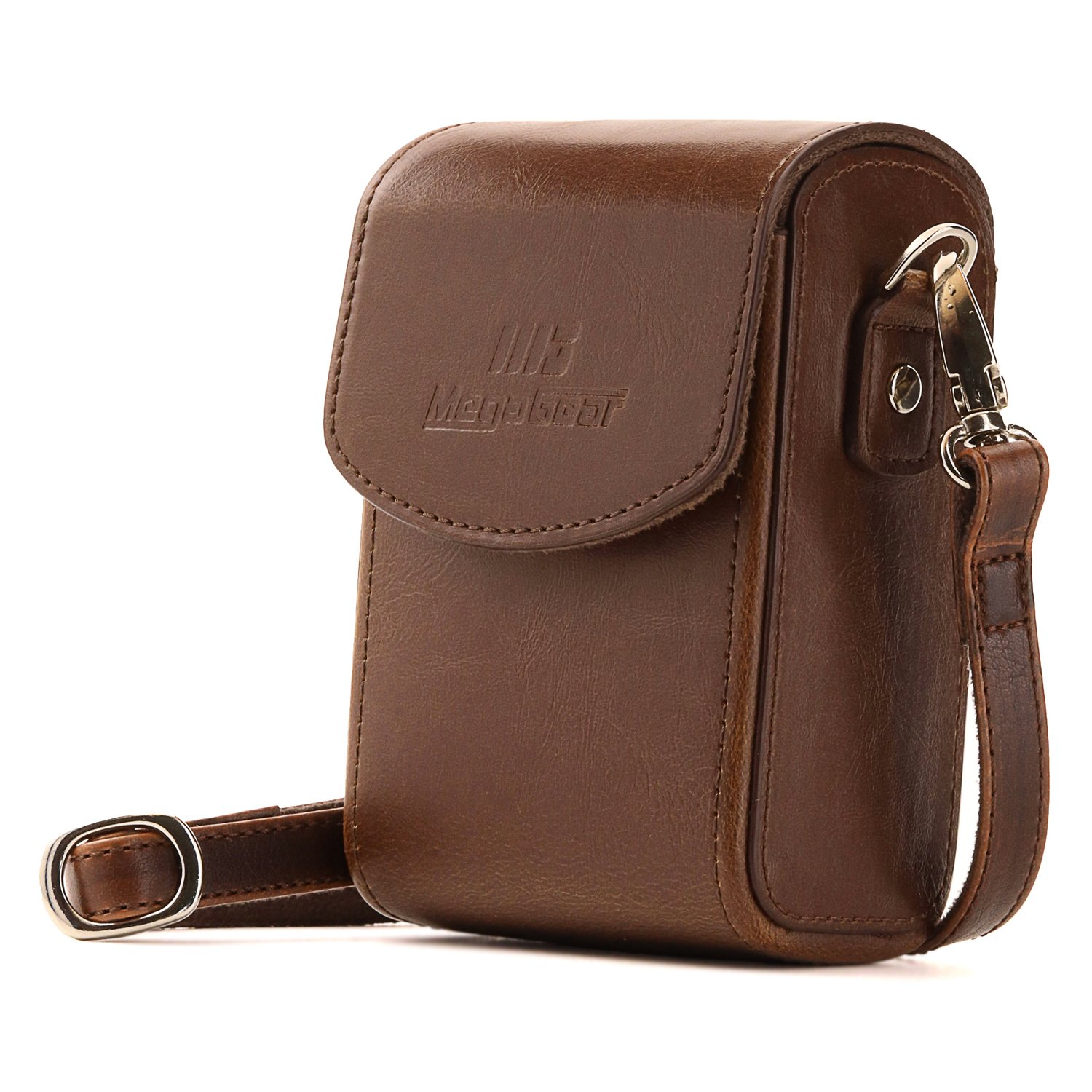 MegaGear Canon PowerShot SX740 HS, SX730 HS Leather Camera Case with Strap, Dark Brown