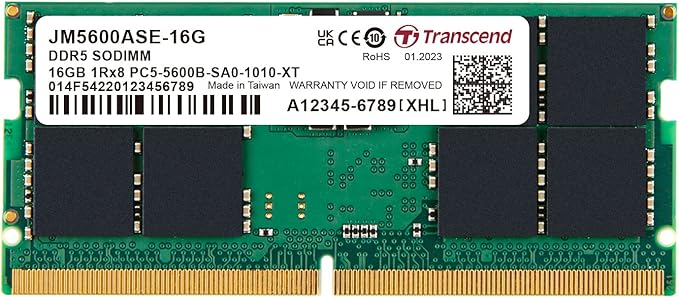 Transcend 32GB JM5600 U-DIMM 2Rx8 2Gx8 DDR5-5600 Memory