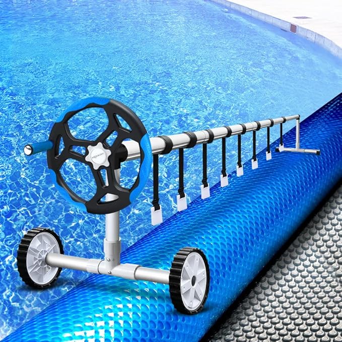 Aquabuddy 6.5X3M Pool Cover Rolloer Swimming Solar Blanket Covers Bubble Heater