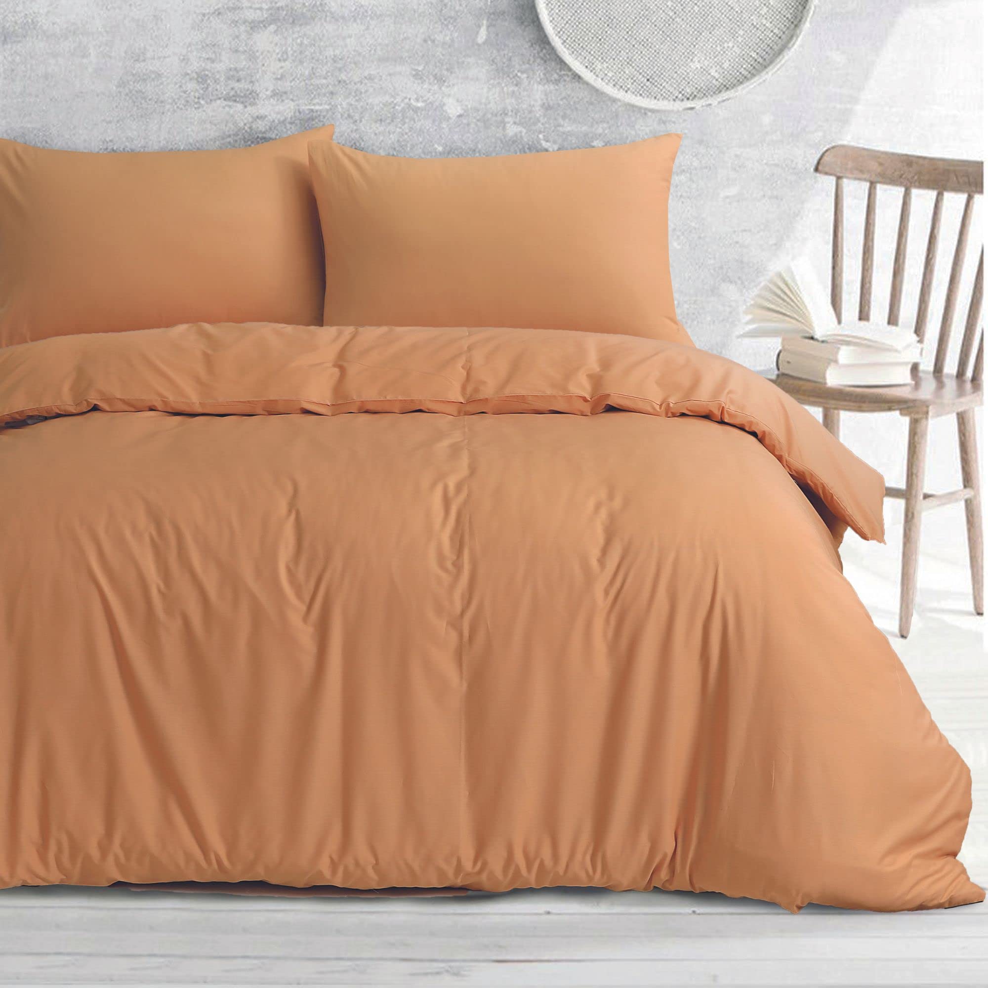 Amsons Royale Cotton Latte Quilt Cover Set With Extra Standard Pillowcases Single