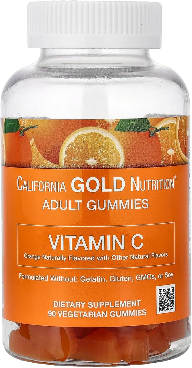 California Gold Nutrition, Vitamin C Gummies, Natural Orange Flavor, Gelatin Free, 90 Gummies