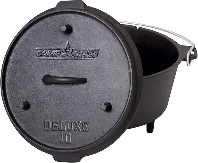Camp Chef 10 Inch Cast Iron Deluxe Dutch Oven