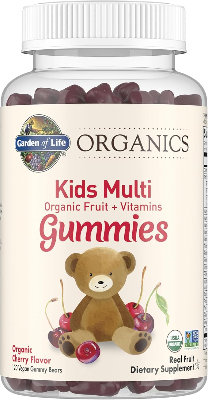 Garden of Life MyKind Organics Kids Multi Organic Cherry Flavor 120 Vegan Gummy Bears