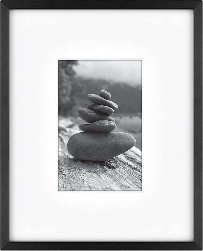 MCS Master & Co. Foundry Metal Gallery Wall Frame, Black, 18x18 Inch Matted to 8x8 Inch