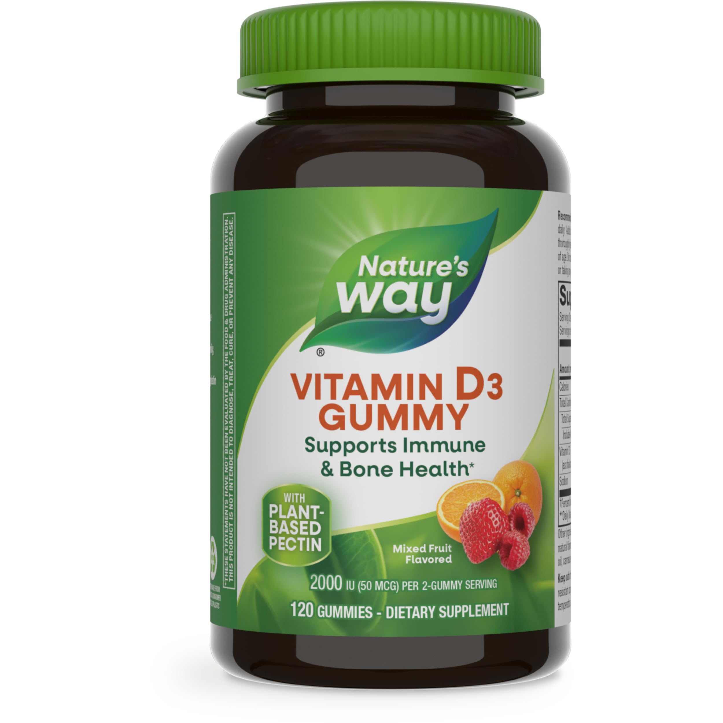 Nature's Way Vitamin D3 Gummies Mixed Fruit 50 mcg (2000 IU) 120 Gummies
