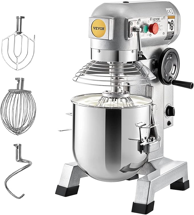VEVOR Commercial Electric Food Mixer Stand Mixer 16.5L Dough Mixer 3 Speeds 500W