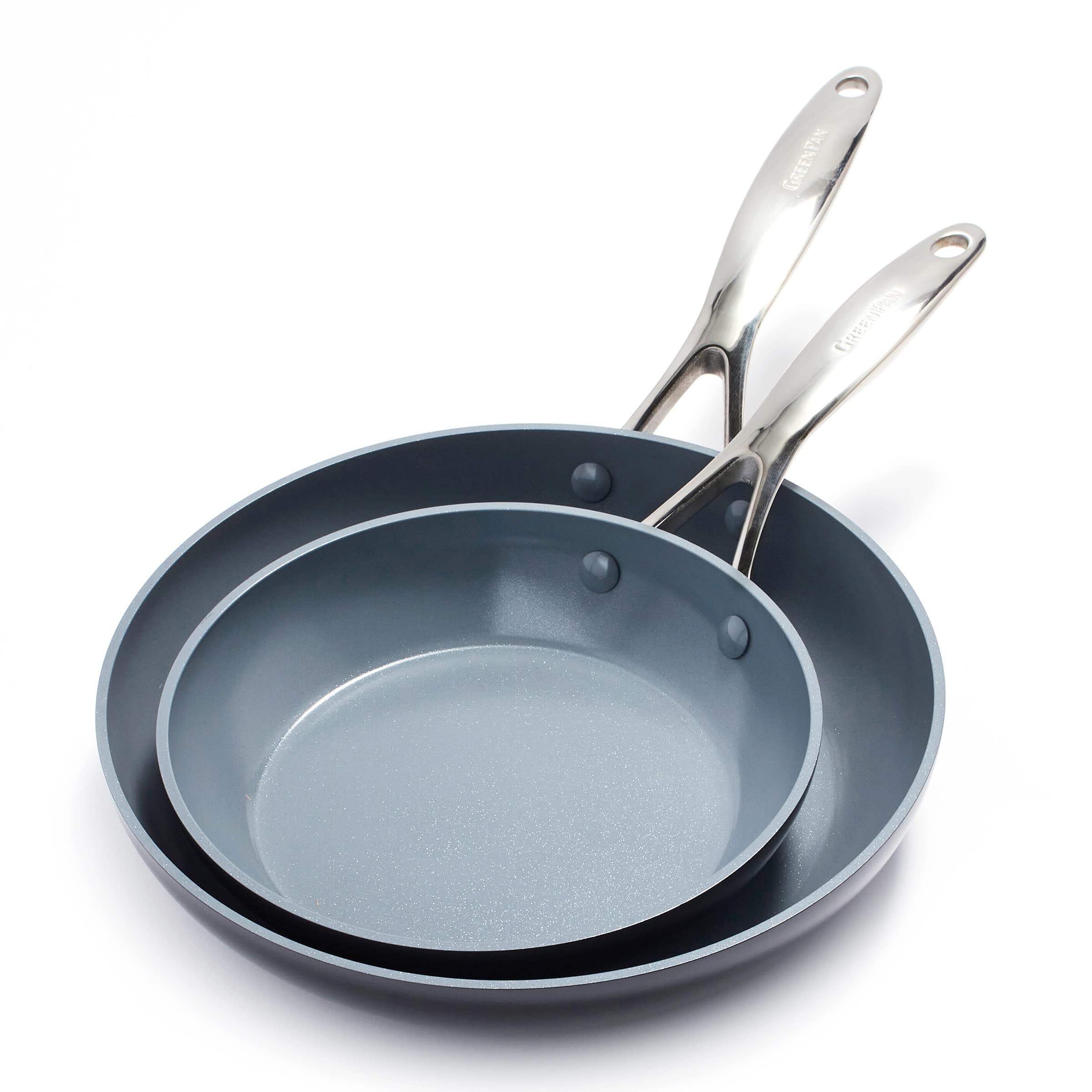 GreenPan Valencia Pro Hard Anodized Healthy Ceramic Nonstick 20 cm and 26 cm Frying Pan Skillet Set, PFAS-Free, Induction, Dishwasher Safe, Oven Safe,